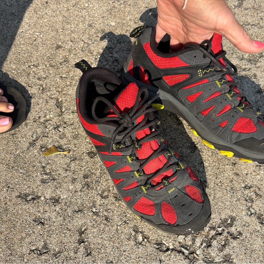 Merrell Black and Red Athletic Shoes